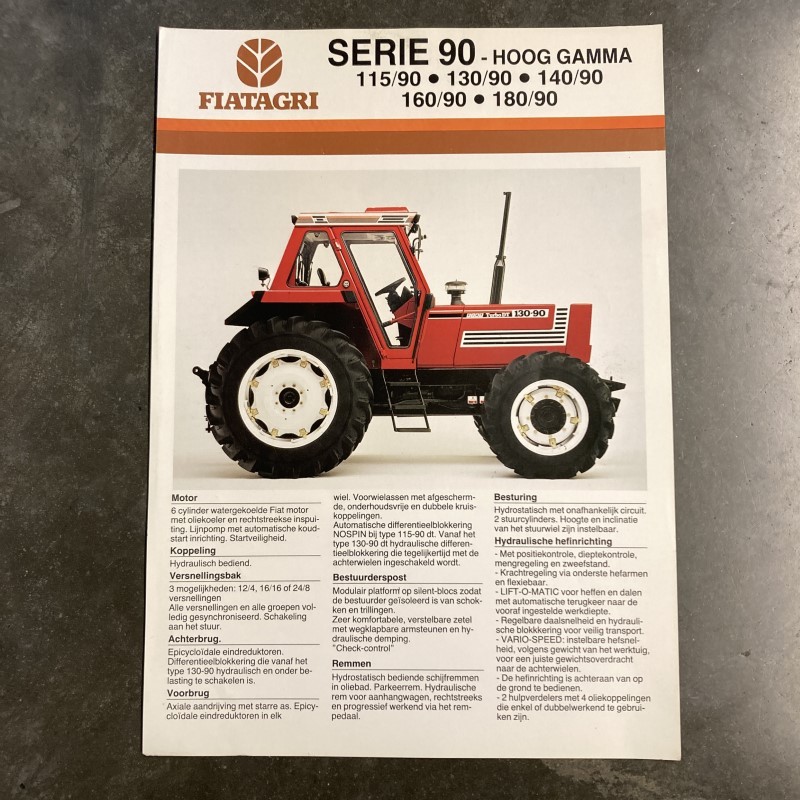 Folder FIAT SERIE 90 - Hoog gamma 115-90 - 130-90 - 140-90 - 160-90 - 180-90