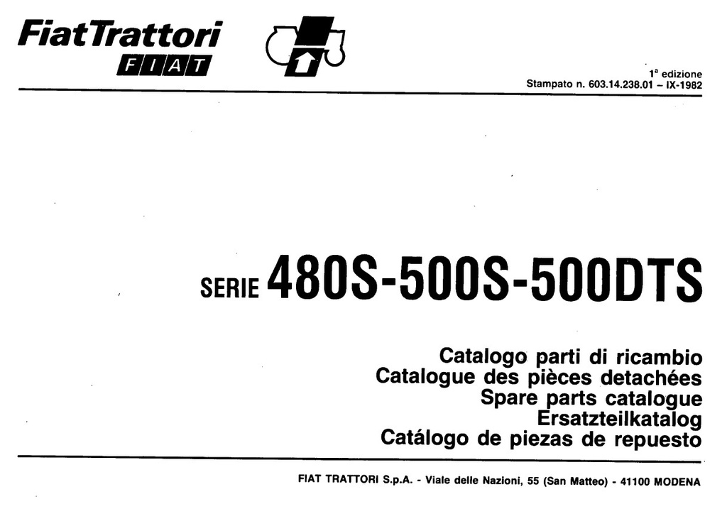 FIAT 480S-500S-500DTS Onderdelenboek - PDF