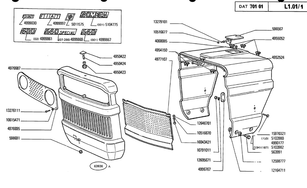 FIAT 480-500S-540S Onderdelenboek - PDF