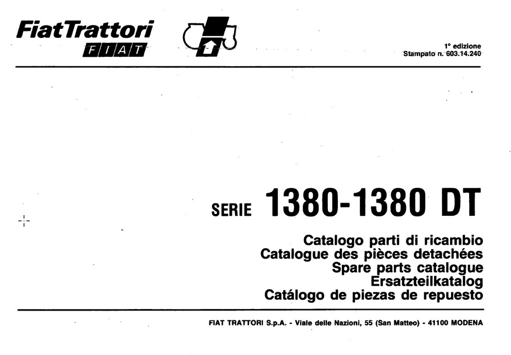 FIAT 1380-1380DT Onderdelenboek - PDF