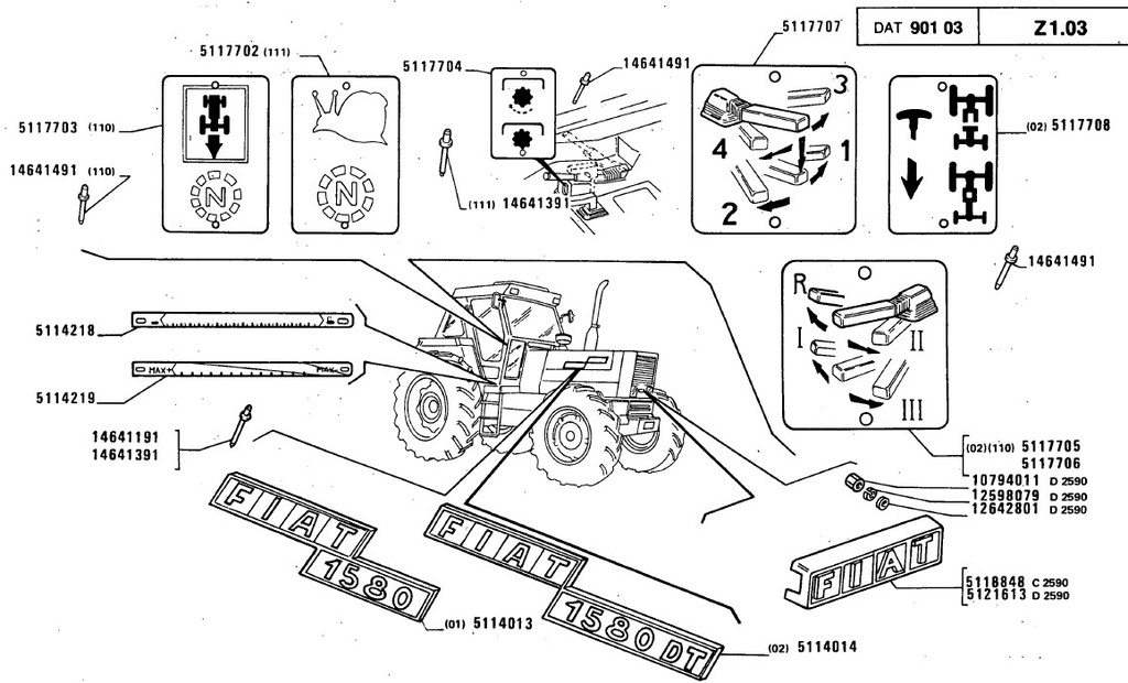 FIAT 1580-1580DT Onderdelenboek - PDF